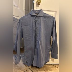 Black Brown slim fit, light blue button up. Size  16-33